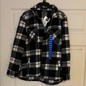 Member’s Mark Girl’s 10/12 Black and White Plaid Shacket